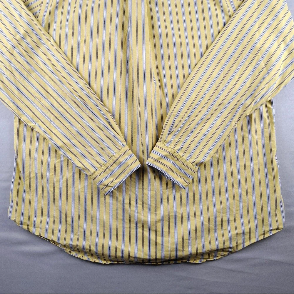 Polo Ralph Lauren Men's L/S Shirt XL Yellow Blue Stripe Classic Fit Button Down